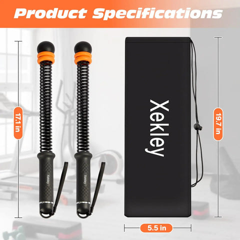 Ropeless Battle Ropes For Home Gym, adjustable cordless ropes with dual weight rings and resistance springs beside carry case