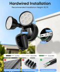 SZPOWER 2K Floodlight Camera, 3000K Hardwired Smart Security Camera Outdoor installation setup with wiring guide.