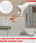Straight Up Heavy Duty White Sprinkler Cage Guards Designed To Block Accidental Hits On Recessed Ceiling Pipes, protecting against pet impacts.