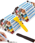 All In One Wood Repair Kit With 60 Plus 2 Pcs, 30 Color Wax Filler Sticks And Scrapers for quick touch up on wood surfaces.