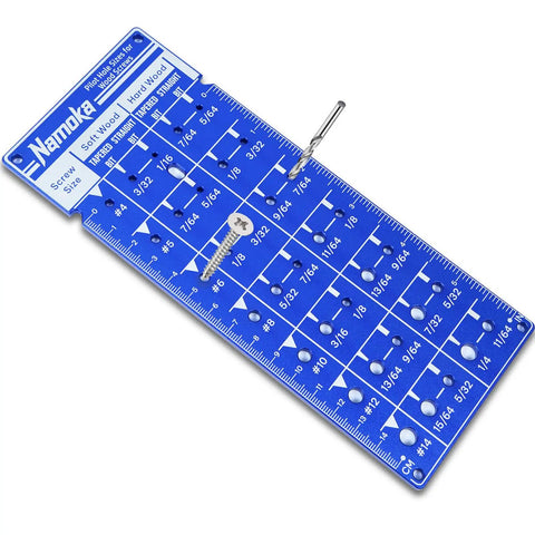 Screw Size Chart and Drill Bit Gauge Laser Etched in 6061 Aluminum Pilot Hole Guide for Screws Four Through Fourteen