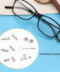 No Sweat TR90 Eyeglasses Replacement Arms Temple Repair Kit With Screws And Compact Screwdriver Quick Snap Frame Fixes For Broken Glasses Solid Gear including screws and accessories.