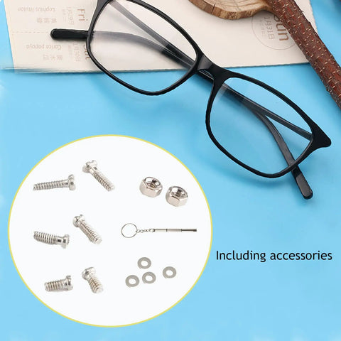 No Sweat TR90 Eyeglasses Replacement Arms Temple Repair Kit With Screws And Compact Screwdriver Quick Snap Frame Fixes For Broken Glasses Solid Gear including screws and accessories.
