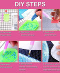 DIY steps for Beginner Friendly Diamond Painting Kit For Adults And Grannies With Tools 5D Full Drill Round Diamond Dots Craft Set
