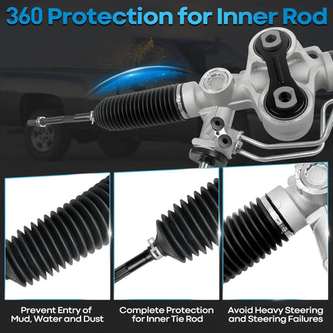 Chevrolet Silverado 1500 And GMC Sierra 1500 Hydraulic Power Steering Rack And Pinion For 2007 To 2013 Models With Outer Tie Rod Ends Left Hand Drive Replacement Ready To Install
