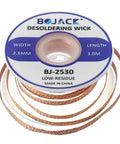 Desoldering Braided Wire 2.5mm x 3m Copper Tin No Clean Solder Wick roll for electronics repair and rework.
