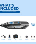 Dremel 8240 cordless rotary tool kit with 12V battery, charger, case, mandrel, cutting disk, sand bands