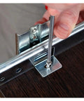 Installing Heavy Duty Ball Bearing Drawer Slides 2Pc Full Extension Side Mount Cabinet Runners with a screwdriver.