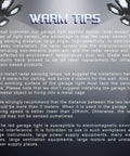 Information panel featuring tips for installing 2 Pack Motion Sensor Garage Light 150W 15000LM LED Ceiling Fixture with 5 panels