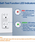 LED indicators for Premium 50 Pack 20 Amp Gfci Outlets Self Test Gfi Receptacles Wr Weather Resistant for home wiring.