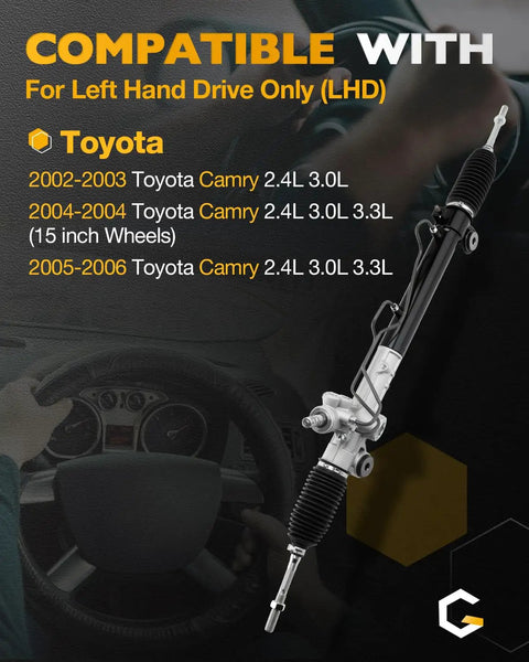 Power Steering Rack And Pinion Assembly Direct Fit OEM Replacement For Toyota Camry 2002 2003 2004 2005 2006 2.4L 3.0L 3.3L