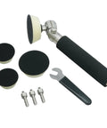 Ergonomic Handheld Bowl Sander Kit For Wood Turning Works Magic On Convex And Concave Surfaces With Easy Angle Swaps and comes packed with quality grit papers.