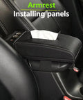 Premium Custom Fit Car Armrest Storage Box For Tesla Cybertruck Center Console Upgrade with soft faux leather and tissue holder.