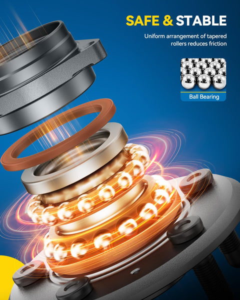 Exploded view of Two Pack Front Wheel Hub Assembly For Subaru Forester 2014 2018 Crosstrek 2016 2021 Impreza 2014 2019 XV Crosstrek 2014 2015 5 Lug