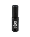 Three Eighths Drive Deep Impact Metric Socket 10mm 6 Point With Off Corner Loading Design And Black Oxide Finish For Automotive