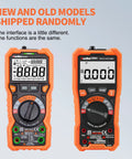 Two digital multimeter models for DIYers and pros, True RMS 10A 1000V, 6000 counts, LCD display, orange casing, auto ranging, NCV function.