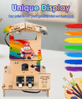 5 In 1 ESP32 STEM Kits For Kids Aged 8 To 12 Wooden 3D puzzle house with smart alarm modules and colorful painted roof