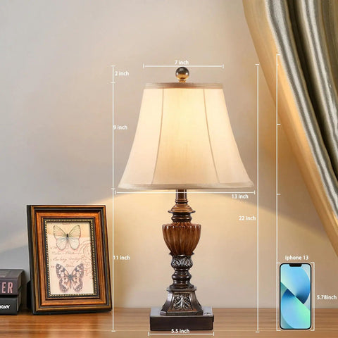 Touch Control Traditional Table Lamps Set Of Two Three Way Dimmable Farmhouse Bedside Lamps With Two USB Charging Ports Vintage Rustic Living Room Bedroom Office Study