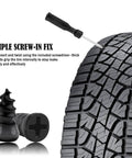 60 Piece Tire Plug Kit With Pliers And Screwdrivers For Emergency Puncture Repair showing screwdriver in tire tread