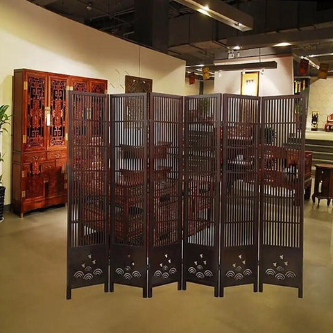 Heavy Duty Double Acting Folding Screen Hinges For Furniture Built Tough With Antique Red Enamel used on a stylish room divider.