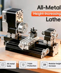 All Metal Elevated Mini Lathe 36W 20,000RPM Desktop Metal And Wood Turning Machine on a wooden table