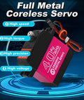 Image of Beefy 40 Kg High Torque RC Steering Servo Waterproof showing 270 degree rotation, full metal gears, highlighted features.