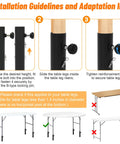 Installation guidelines for 4 Pack Adjustable Table Leg Risers Featuring Smooth Rolling Casters Heavy Duty Metal Extenders.
