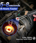 Heavy Duty 1800W Induction Heater Kit in use, rapidly heating bolts with a glowing coil for mechanics and tinkerers.