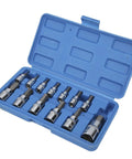 Versatile 13 Piece Wrench Hex Bit Socket Set with blue Tool Box for Auto Maintenance and Repair 4 3 8 Drive