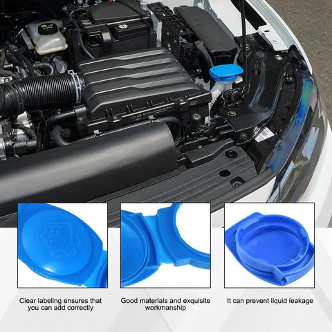 Porsche Cayenne 2003 Through 2018 Windshield Washer Fluid Reservoir Cap Cover Drop In Replacement Easy Install Durable Plastic Washer Fluid Cap 3Q0955455 Car Maintenance Accessory installed under car hood