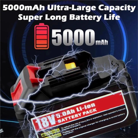 Heavy Duty Hydraulic Crimping Pliers With 5000mah Battery, 350 Degree Rotation Electric Pipe Press Tool Featuring OLED Screen image showing 5000mAh battery pack design.