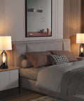 Set Of 2 Farmhouse Table Lamps For Living Room With Dual USB Ports, 3 Way Brightness Retro Industrial Nightstand Lamps on bedroom tables.