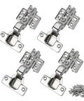 4 Pack Half Overlay Frameless Soft Close Cabinet Hinges 35mm Steel Hydraulic Concealed Hinges 90 Degree Quiet Mute Cabinet Hinges