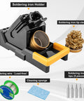 Upgraded Soldering Station Kit With Rapid Heating, ESD Safe Design, detachable holder, tip cleaner, lead-free wire, tips set