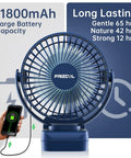 Clip On Fan With 12000mAh Battery All Day Portable Desk Fan USB Rechargeable With LED Lights Remote Control And Clip Mount Tiny Yet Mighty For Tents Travel Camping Golf Cart Stroller 65 Hours Runtime