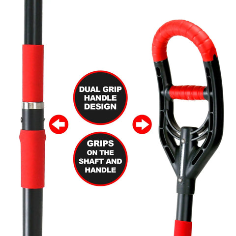 Multi Digger Garden Spade With Reinforced Fiberglass Handle highlighting dual soft AIR light grip and handle design