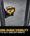 Green 3 Spot Self Leveling Laser Level Kit Pro Grade For DIY And Pros With USB Rechargeable Battery Includes USB Cable Mounting Base And Carry Case Long Range Up To 165 Feet And One Eighth Inch Accuracy At 33 Feet mounted on metal frame