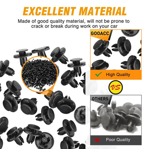 50 Piece Push Type Engine Cowl Bumper Fender Clips Replacement Kit Fits Nissan Altima Sentra Murano Maxima Xterra OEM Reference 01553 05323