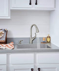 Parkwood Single-Handle Pull-Down Kitchen Faucet With 2-Function Sprayer High Arc Gooseneck Aerated Stream Or Spray Stainless Finish