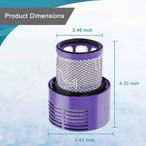 Dimensions of 3 Pack V10 Vacuum Filters Replacement Parts For V10 Cyclone Series Absolute Animal Total Clean SV12 Replace Part 96908201