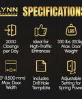 Specifications of Heavy Duty Automatic Door Closer For High Traffic Doors, Beefed Up Commercial Grade With Adjustable Speed And Force.