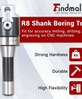 2 Inch Boring Head With R8 Shank Pro Grade Milling Tool Set Nine Piece One Half Inch Carbide Boring Bars For Milling Machines