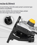 Heavy Duty Engine Cooling Water Pump For Vw Jetta Beetle Passat 1.8L 2.0L Turbocharged L4 2013 To 2016 angled view with connector detail.
