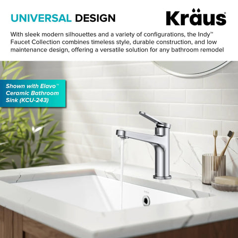 Indy Single Handle One Hole Bathroom Sink Faucet In Brushed Gold With Solid Brass Build And Corrosion Resistant Finish