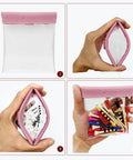 Golf Tee Pouch Organizer with Clip and Transparent Squeeze Top Pocket, Water Resistant PU Leather for tees and markers