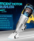 Beast Of A Brushless Cordless Metal Shear With 360 Degree Rotating Head for 20V Max Battery Platforms displayed cutting metal