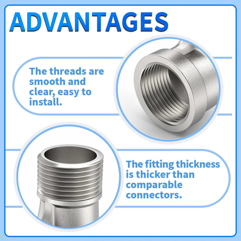 ChillWaves 304 stainless steel 1/2 in NPT male x 1/2 in NPT female 90-degree elbow pipe fitting, 3-pack