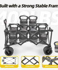 Collapsible Folding Wagon Cart With 400 Lb Capacity All Terrain Utility Cart showcasing sturdy frame and loaded with kettlebells