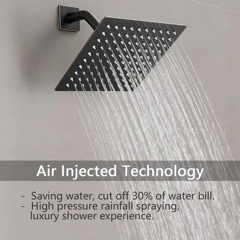 Oil Rubbed Bronze Rain Shower System With 8 Inch Stainless Steel Head, Single Function Faucet Set, Rough In Valve Kit, All In One Luxury Bathroom Spa Upgrade With Strong Water Pressure And Durable Build