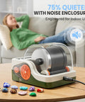 Ultra Quiet Rock Tumbler Kit With Noise Reduction Cover on table, showcasing 3 speed rock polisher for kids and adults, 9 day timer